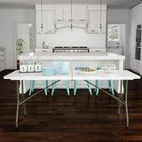 Lavish Home 6 ft. Folding Utility Table with Plastic Tabletop