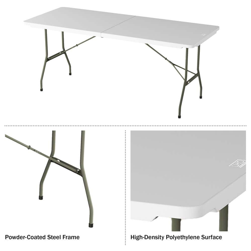 Lavish Home 6 ft. Folding Utility Table with Plastic Tabletop