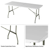 Lavish Home 6 ft. Folding Utility Table with Plastic Tabletop