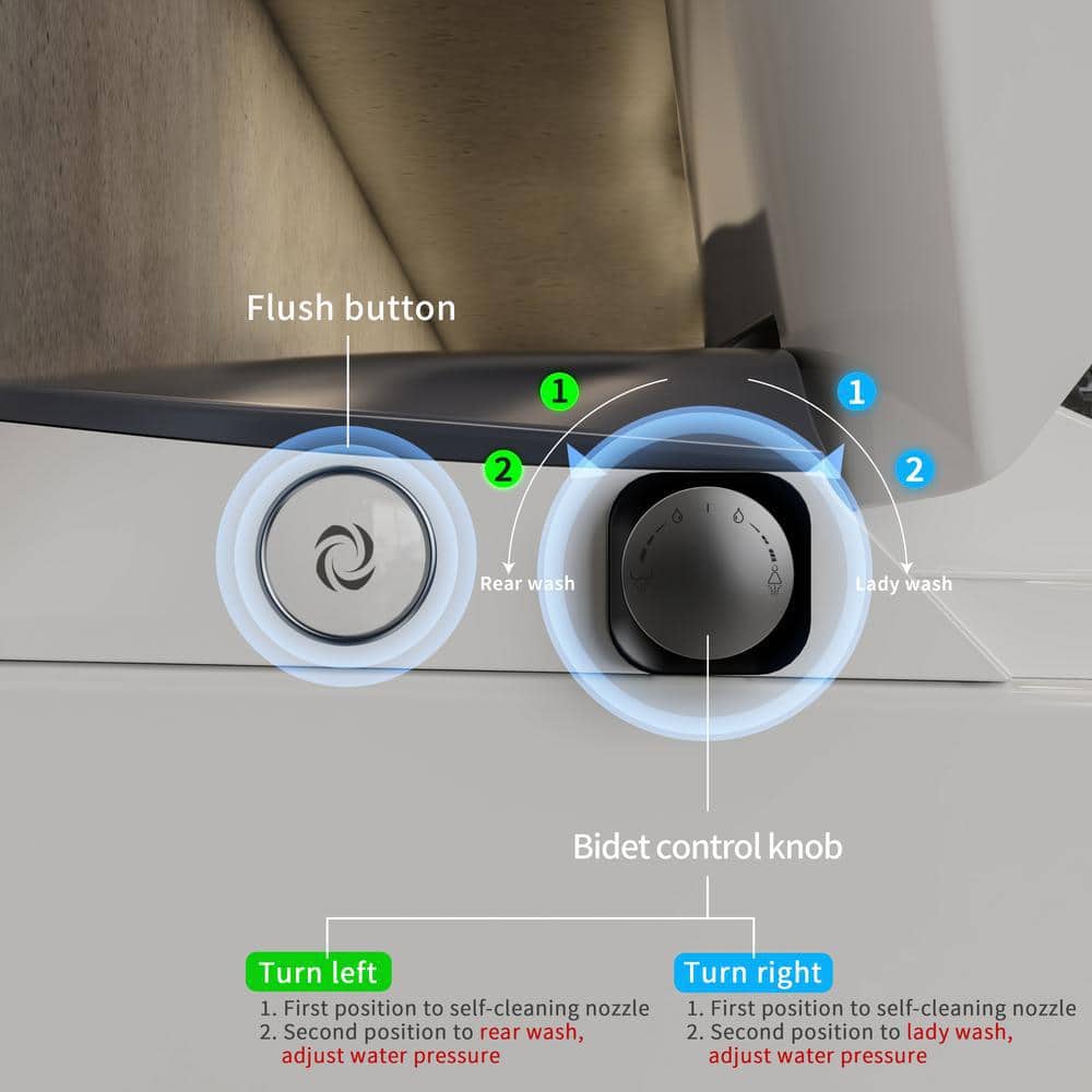 Casta Diva Elongated Non-Electric Bidet Toilet with 1.0 GPF, Rear & Front Wash