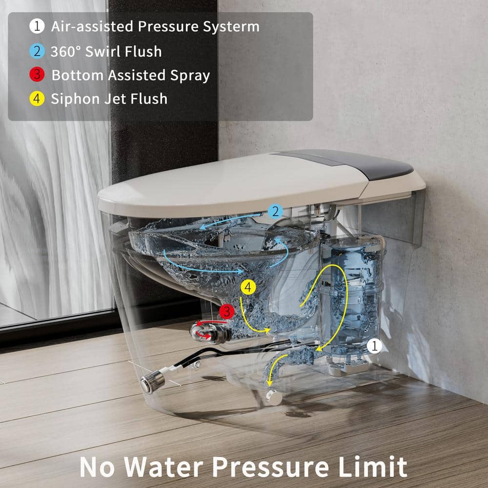 Casta Diva Elongated Non-Electric Bidet Toilet with 1.0 GPF, Rear & Front Wash