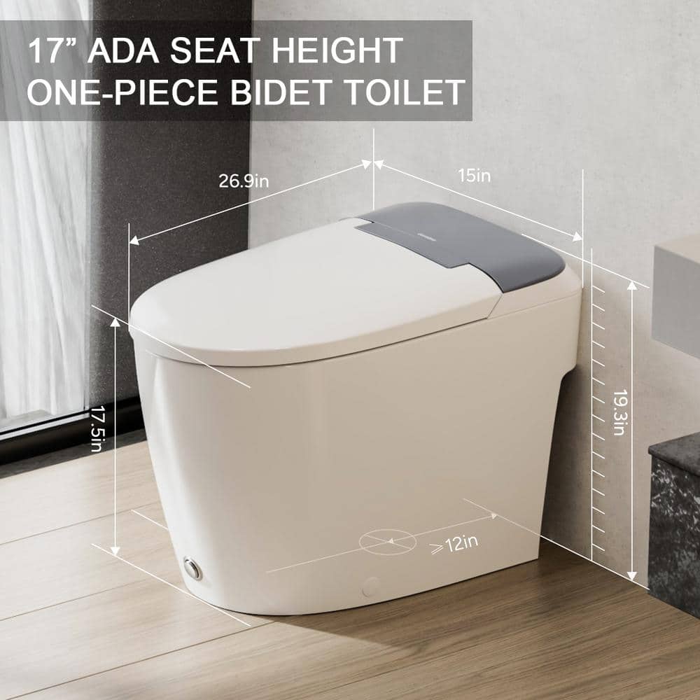 Casta Diva Elongated Non-Electric Bidet Toilet with 1.0 GPF, Rear & Front Wash