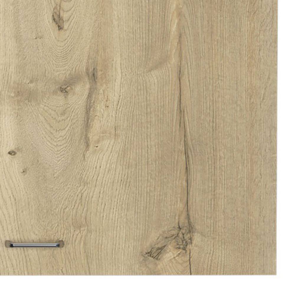 Amucolo 39.3 in. W x 12.6 in. D x 19.3 in. H White and Light Oak Wood Ready to Assemble Wall Kitchen Cabinet with Double Doors