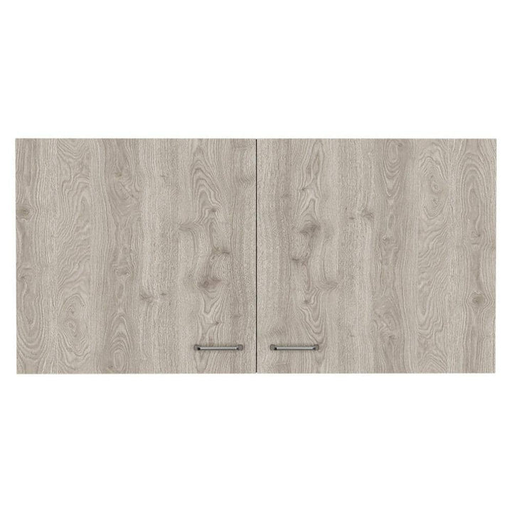 39.3 in. W x 12.6 in. D x 19.3 in. H White and Light Oak Ready to Assemble Wall Kitchen Cabinet Double Doors