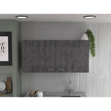 39.3 in. W x 12.6 in. D x 19.3 in. H White and Smokey Gray Ready to Assemble Wall Kitchen Cabinet with Double Doors
