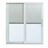 70-1/2 in. x 79-1/2 in. 200 Series White Left-Hand Perma-Shield Gliding Patio Door w/ White Int, Blinds and Nickel Hdw