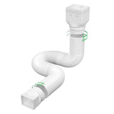 Angel Sar White Rain Gutter Downspout Extensions, Downspout Extender for Rainwater Drainage Flexible From 21 to 66 in.