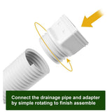 Angel Sar White Rain Gutter Downspout Extensions, Downspout Extender for Rainwater Drainage Flexible From 21 to 66 in.