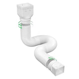 Angel Sar White Rain Gutter Downspout Extensions, Downspout Extender for Rainwater Drainage Flexible From 21 to 66 in.