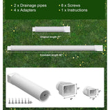 Angel Sar White Rain Gutter Downspout Extensions, Downspout Extender for Rainwater Drainage Flexible From 21 to 66 in. (2-Pack)