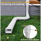 Angel Sar White Rain Gutter Downspout Extensions, Downspout Extender for Rainwater Drainage Flexible From 21 to 66 in. (2-Pack)