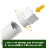 Angel Sar White Rain Gutter Downspout Extensions, Downspout Extender for Rainwater Drainage Flexible From 21 to 66 in. (2-Pack)