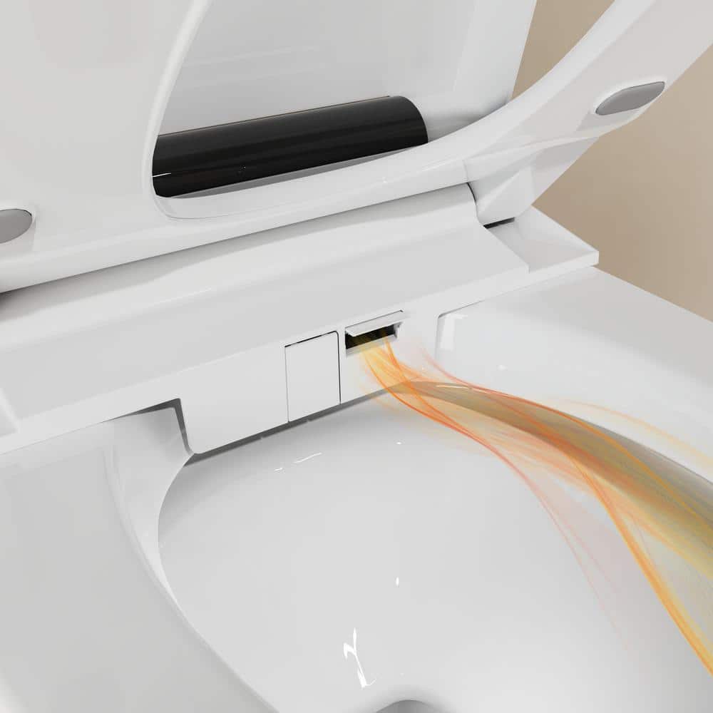 ANGELES HOME Elongated Bidet Toilet with Auto Flush, Soft Close, and Night Light
