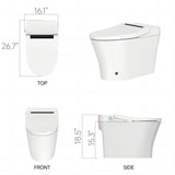 ANGELES HOME Elongated Bidet Toilet with Auto Flush, Soft Close, and Night Light