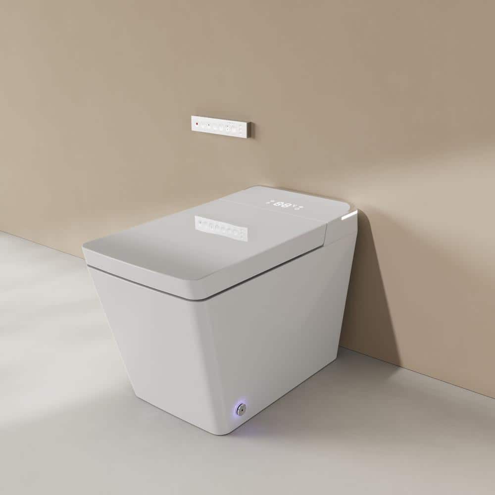 ANGELES HOME Rectangular Bidet Toilet with Auto Open/Close Lid & Night Light