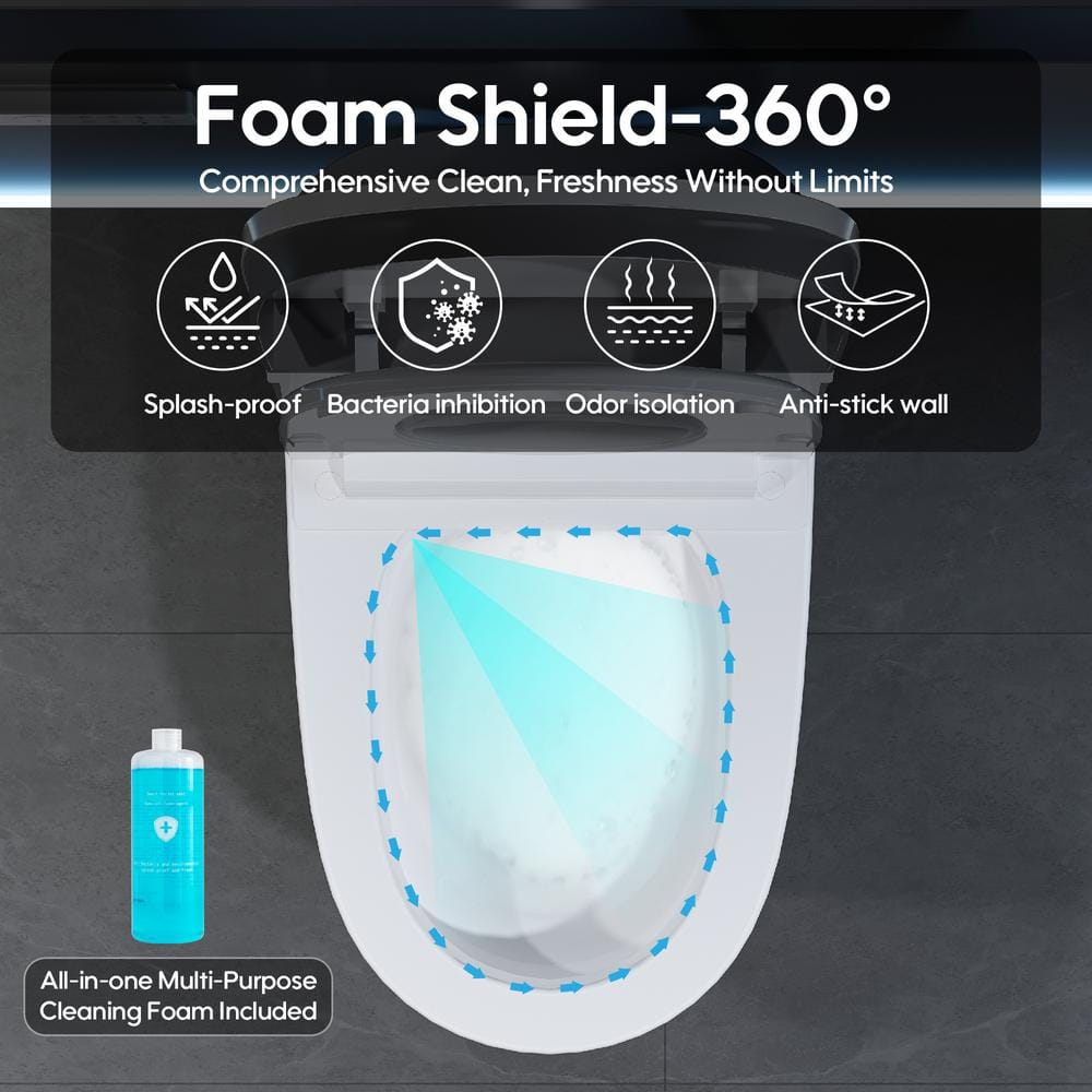 ANGELES HOME Elongated Smart Toilet Bidet with Automatic Features & Night Light