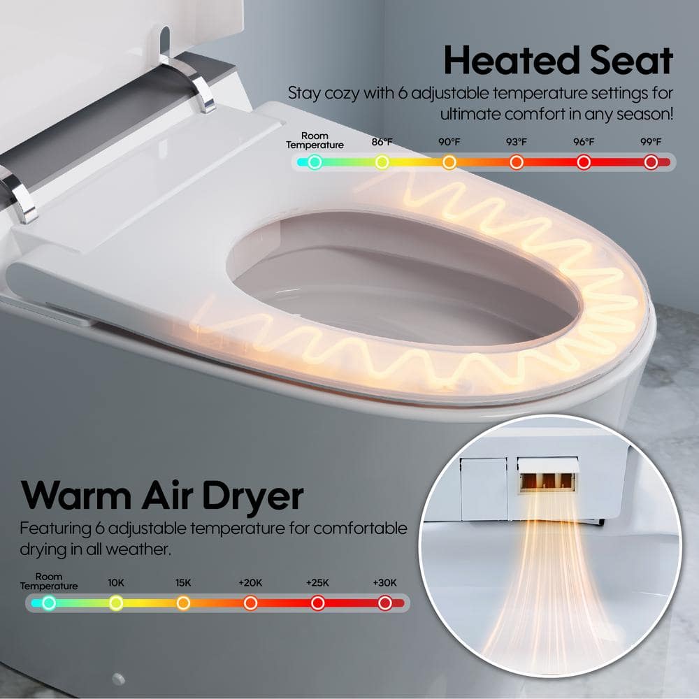 ANGELES HOME Smart Bidet Toilet with Built-in Tank, Auto Flush & UV Sterilization