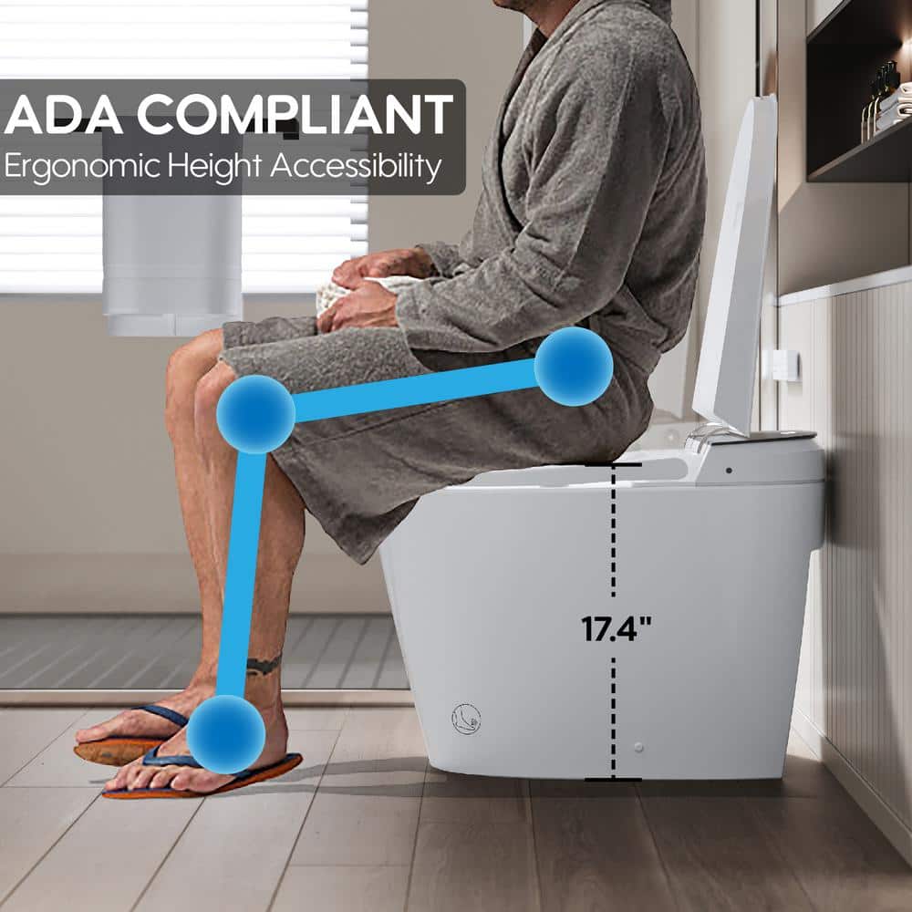 ANGELES HOME Smart Bidet Toilet with Built-in Tank, Auto Flush & UV Sterilization
