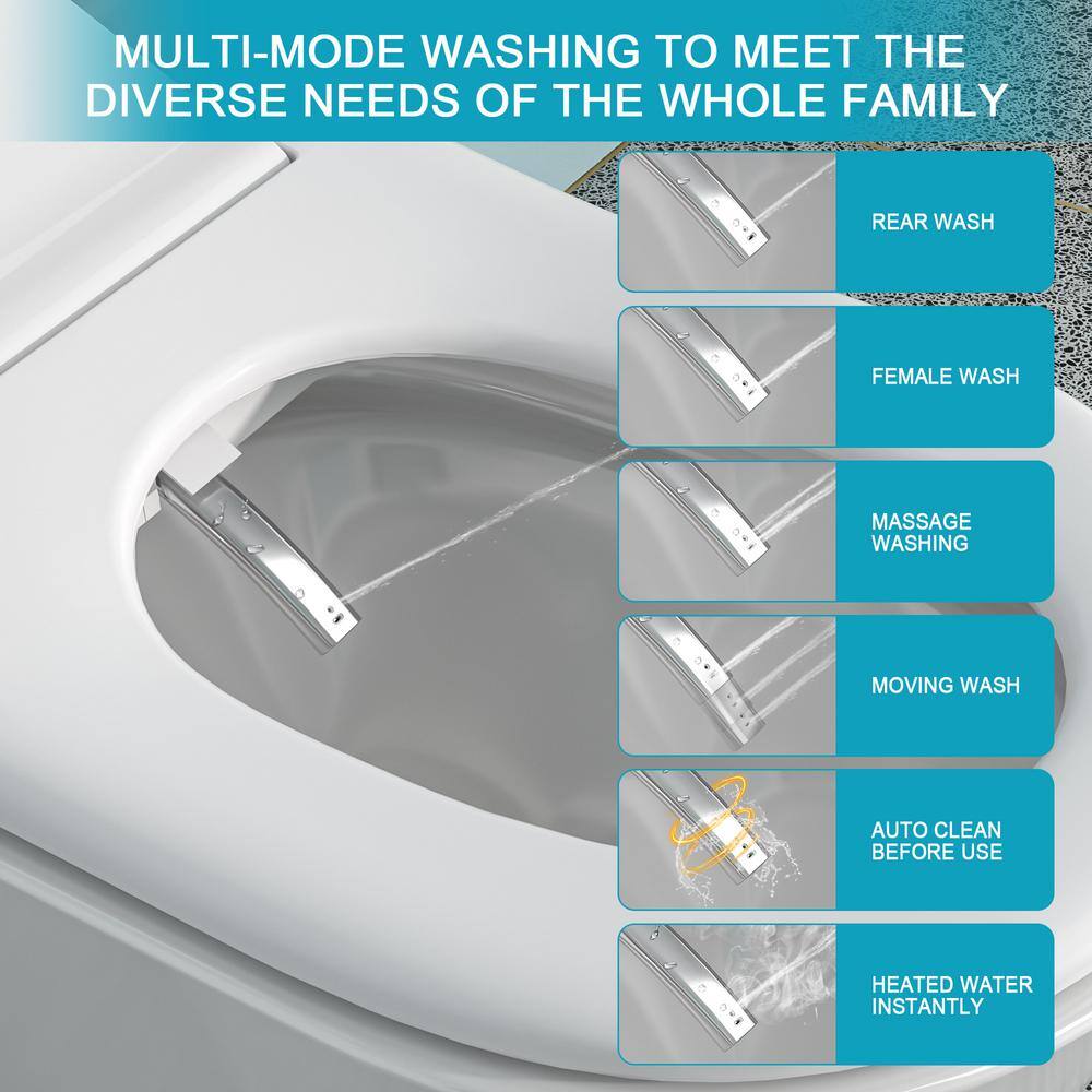 ANGELES HOME Elongated Smart Bidet Toilet with Heated Seat, Foot Sensor, and Smart Remote Control