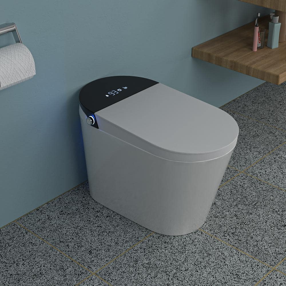 ANGELES HOME Smart Elongated Bidet Toilet with Auto Features, 1.28 GPF, White