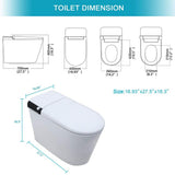 ANGELES HOME Elongated Bidet Toilet 1.28 GPF with Foot Sensor and Auto Flushing
