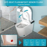 ANGELES HOME Elongated Bidet Toilet 1.28 GPF with Foot Sensor and Auto Flushing