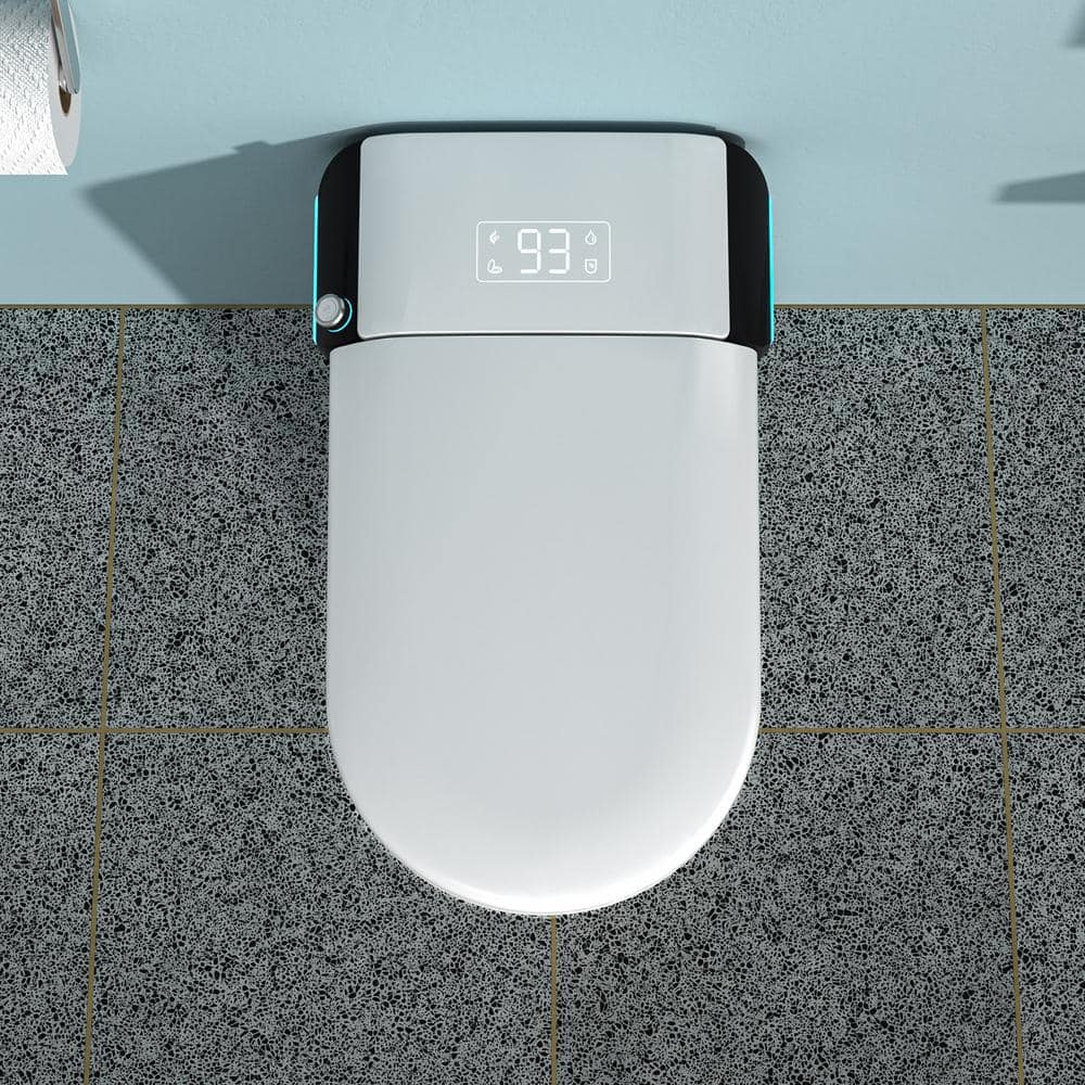 ANGELES HOME Elongated Bidet Toilet 1.28 GPF with Foot Sensor and Auto Flushing