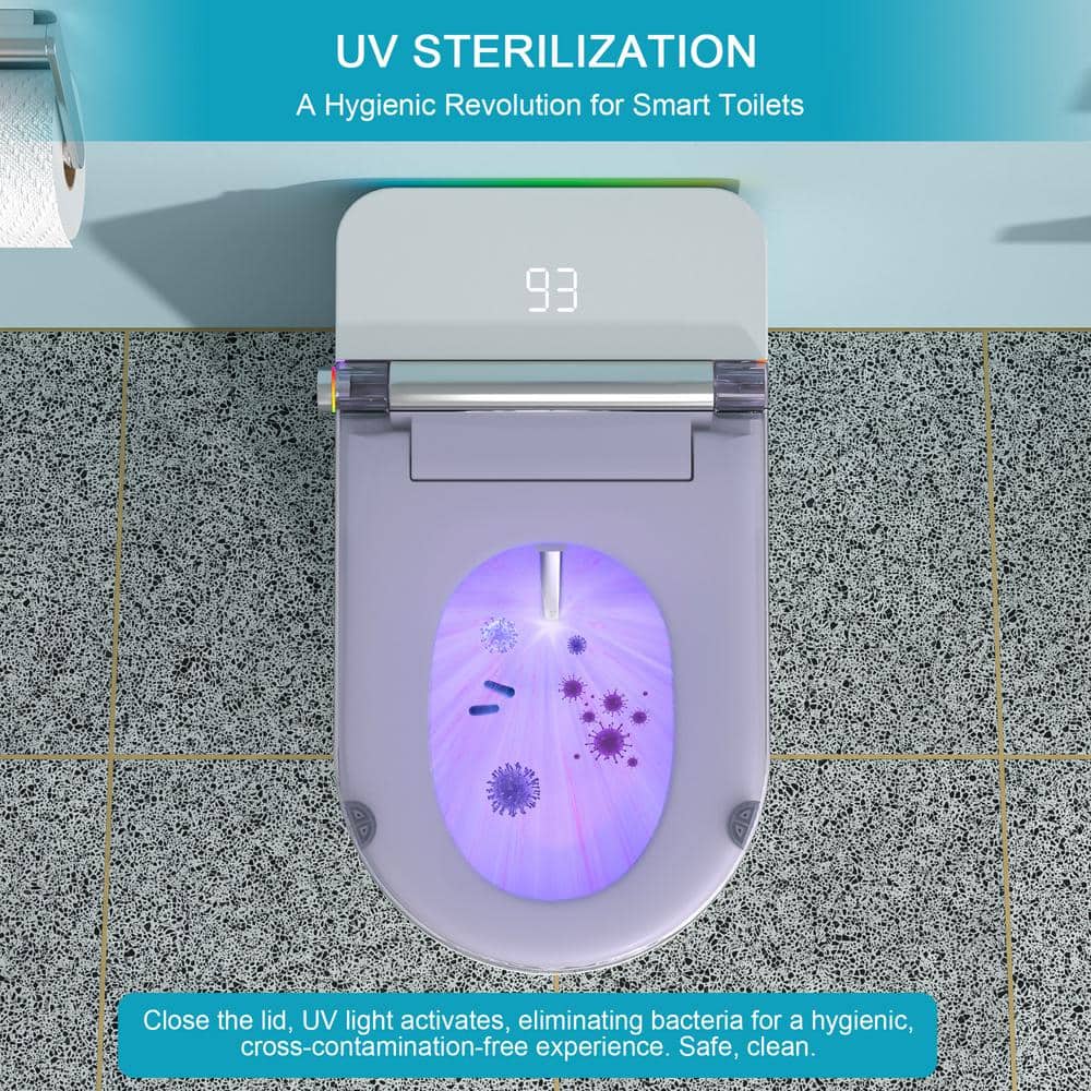 ANGELES HOME Elongated Smart Bidet Toilet with Heated Seat and LED Night Light