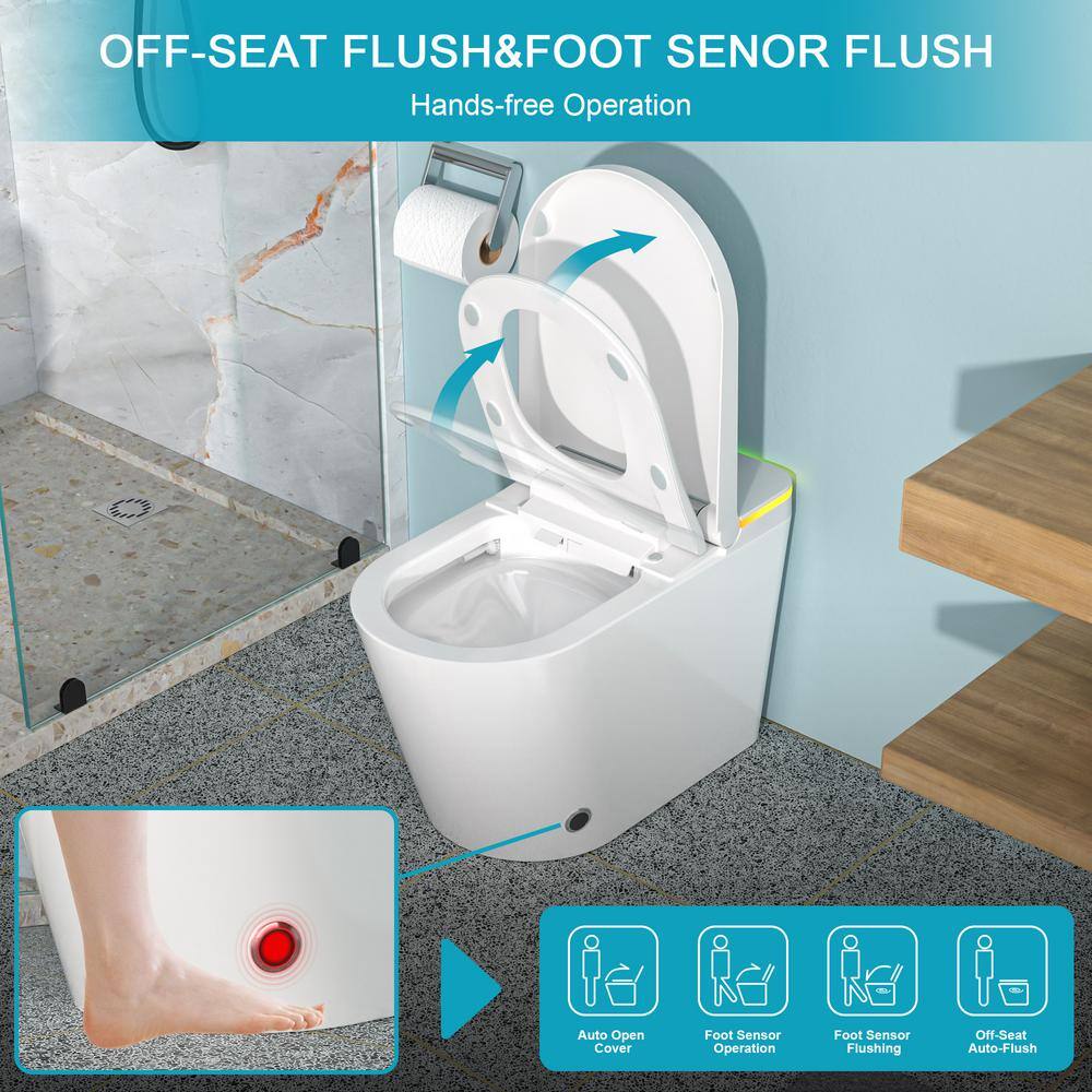 ANGELES HOME Elongated Smart Bidet Toilet with Heated Seat and LED Night Light