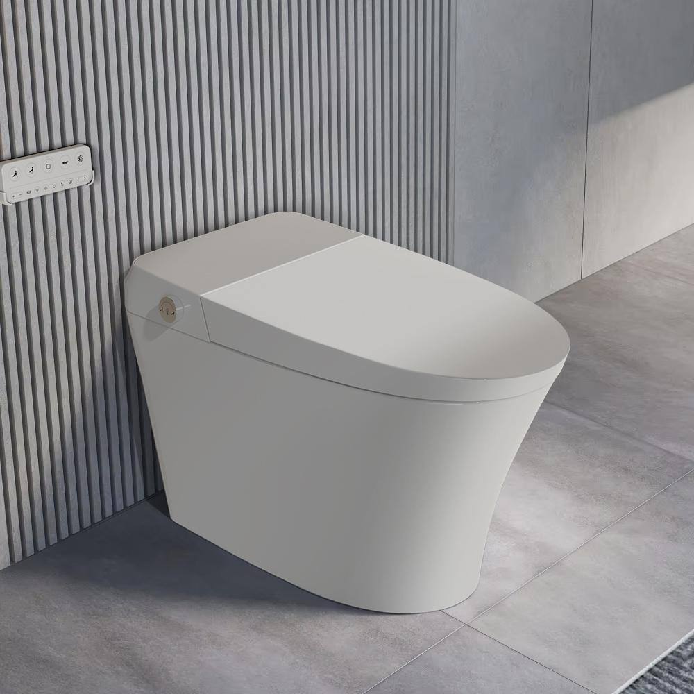 ANGELES HOME Elongated Smart Toilet Bidet with Adjustable Sprayer & Deodorizing in White