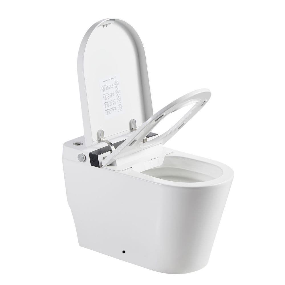 ANGELES HOME Smart Toilet with Integrated Bidet - Auto Open, Heated Seat, Self-Clean Nozzle, Remote Control, Round Bowl