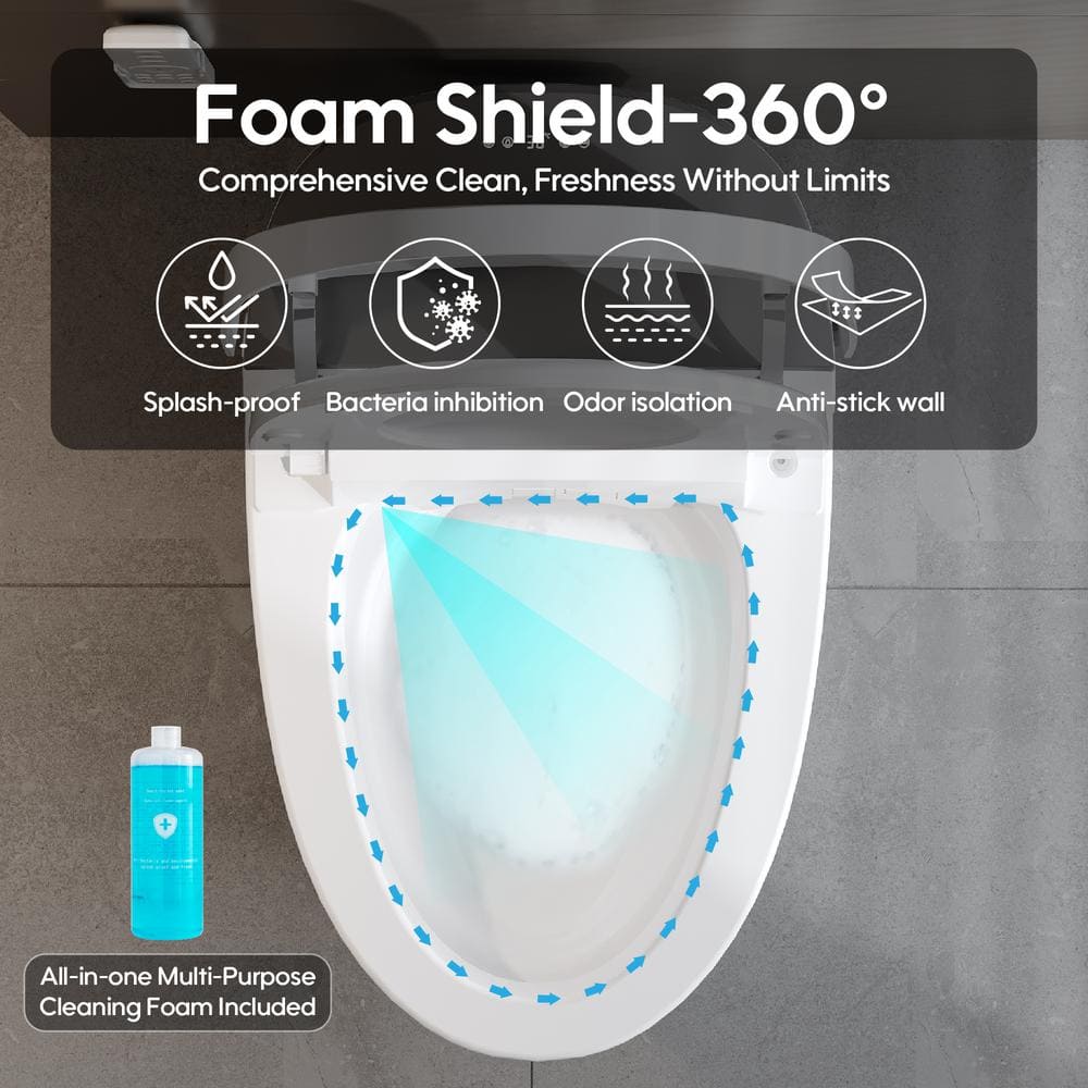 ANGELES HOME Built-in Tank Elongated Smart Toilet Bidet with Auto Flush & Heated Seat