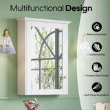 ANGELES HOME 24 in. W x 30 in. H Medium Rectangular White Solid Wood Frame Surface Mount Soft Close Medicine Cabinet with Mirror