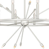 Vanity Art 60W 22-Light in White/Antique Silver Candle Style Wagon Wheel Chandelier Light, Bulb Not Included