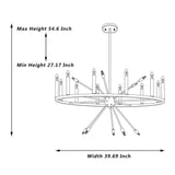 Vanity Art 60W 22-Light in White/Antique Silver Candle Style Wagon Wheel Chandelier Light, Bulb Not Included
