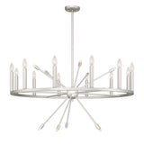 Vanity Art 60W 22-Light in White/Antique Silver Candle Style Wagon Wheel Chandelier Light, Bulb Not Included