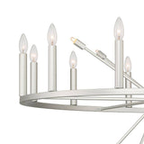 Vanity Art 60W 22-Light in White/Antique Silver Candle Style Wagon Wheel Chandelier Light, Bulb Not Included