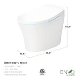 ANZZI ENVO Shroud 1.28 GPF Smart Bidet Toilet with Auto Flush and Heated Seat