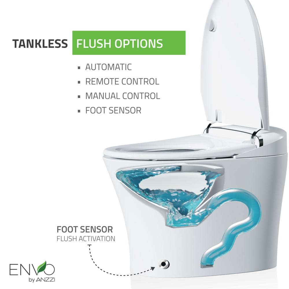 ANZZI ENVO Spirit Smart Bidet Toilet with Remote Control, Auto Flush, & Heated Seat