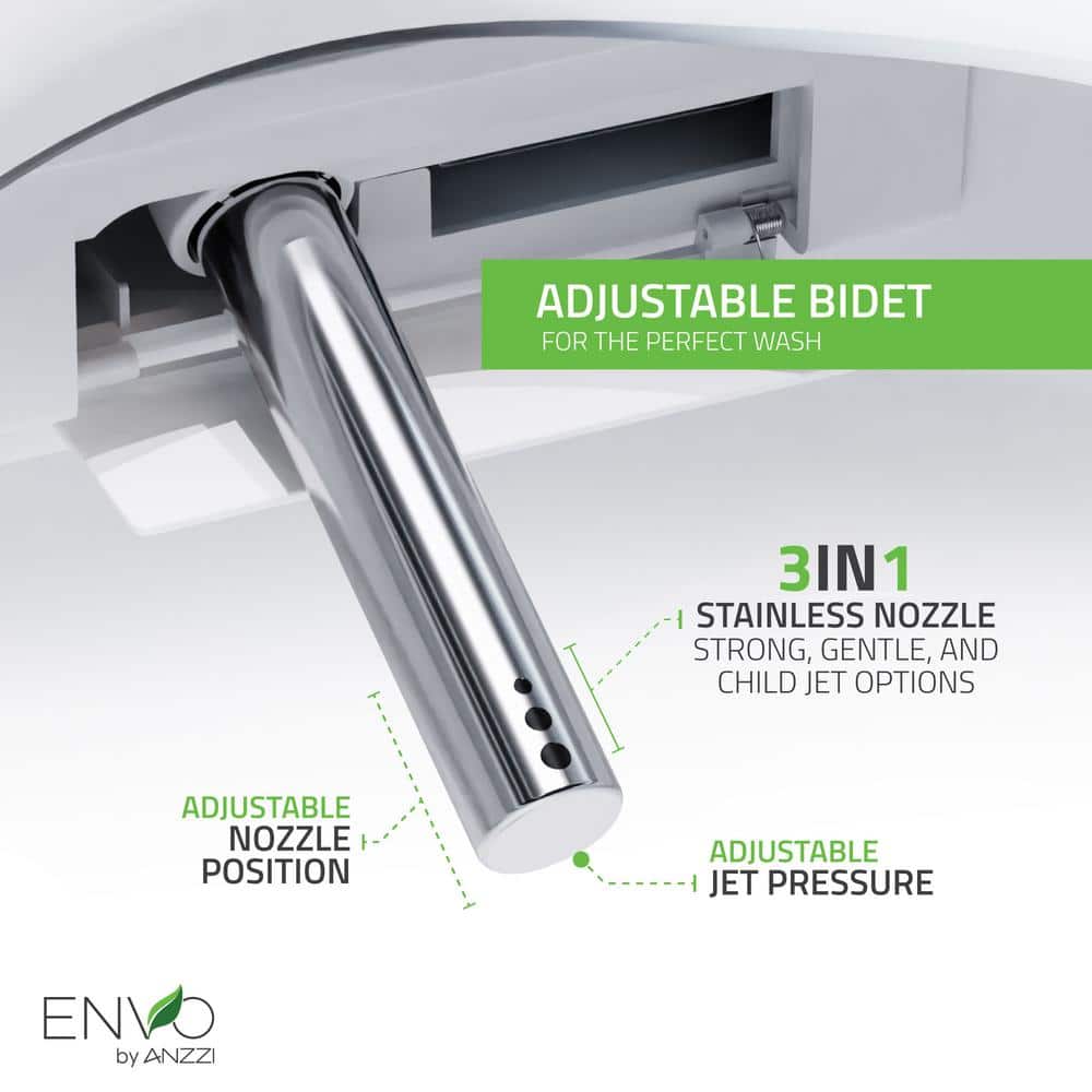 ANZZI ENVO Spirit Smart Bidet Toilet with Remote Control, Auto Flush, & Heated Seat