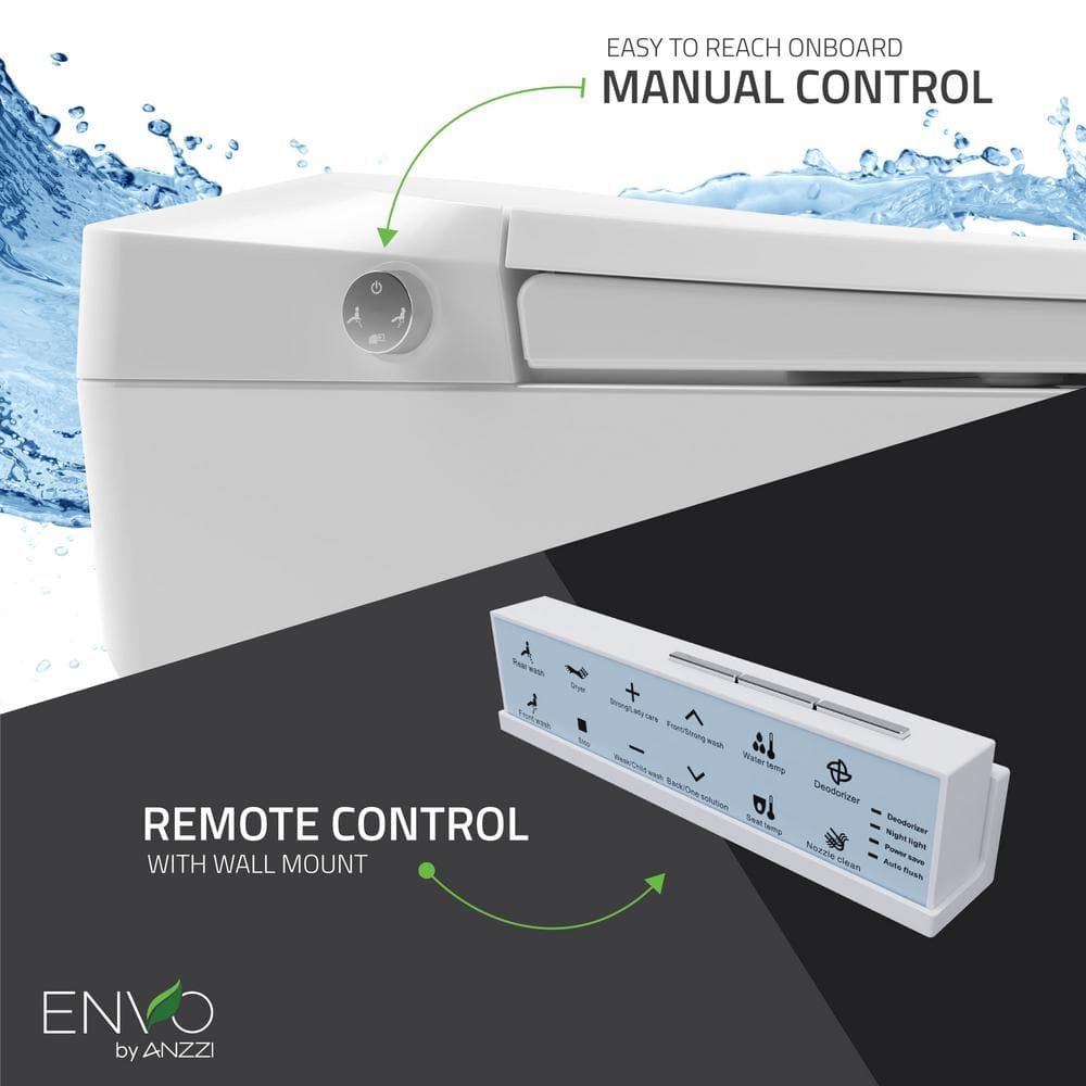 ANZZI ENVO Resonance Elongated Smart Bidet Toilet with Auto Features and Heated Seat