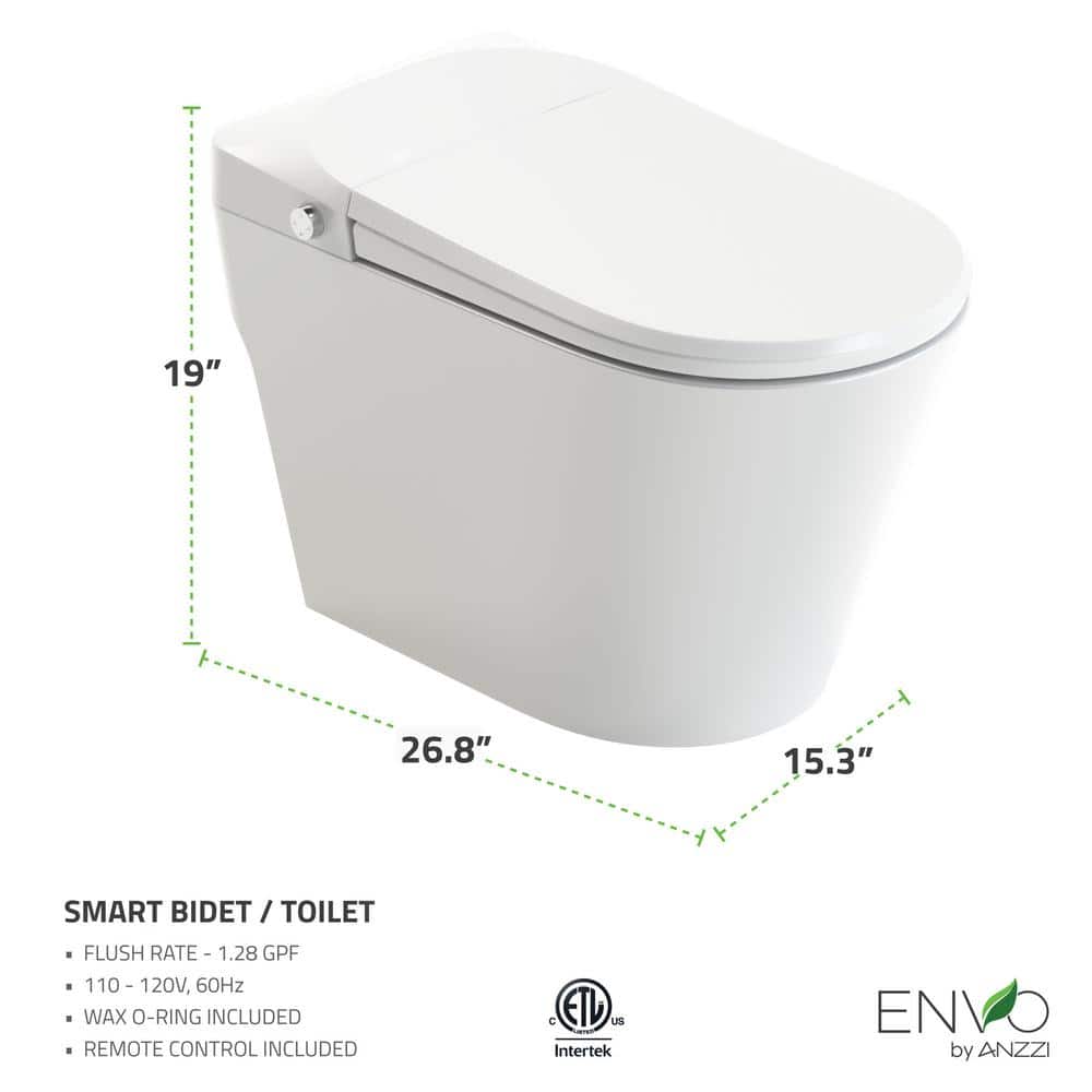ANZZI ENVO Resonance Smart Bidet Toilet with Auto Functions & WiFi