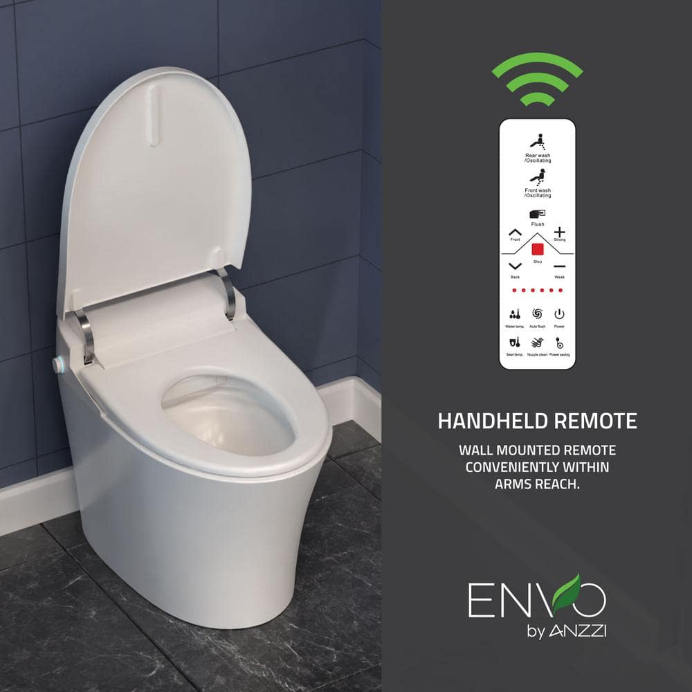 ANZZI ENVO Vail Elongated Smart Bidet Toilet with Remote Control and Heated Seat
