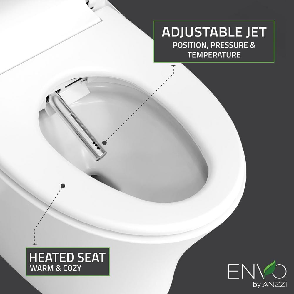 ANZZI ENVO Vail Elongated Smart Bidet Toilet with Remote Control and Heated Seat