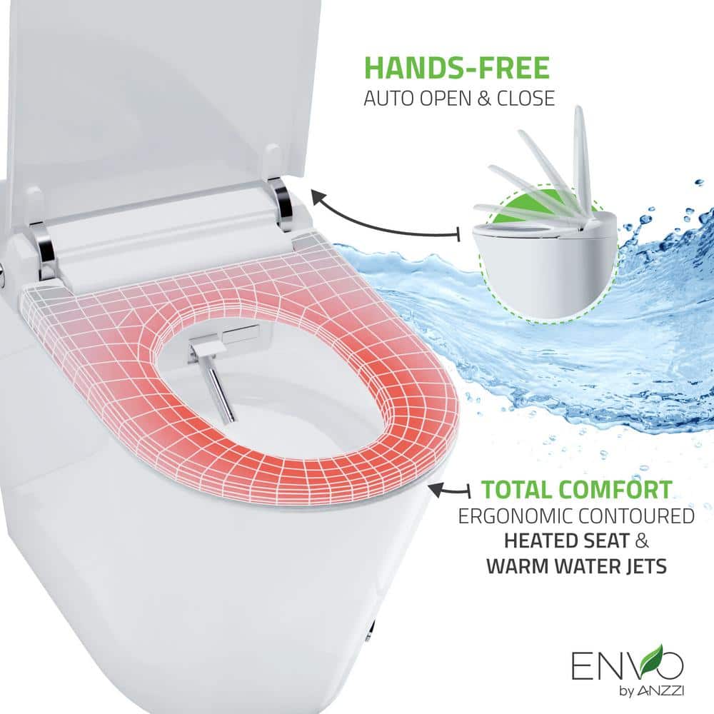 ANZZI ENVO Echo 1.28 GPF Smart Bidet Toilet with Heated Seat