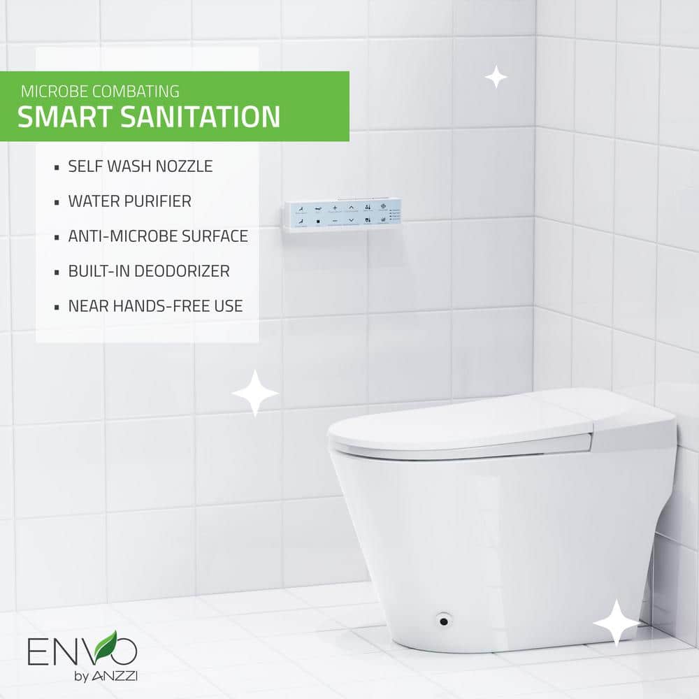 ANZZI ENVO Echo 1.28 GPF Smart Bidet Toilet with Heated Seat