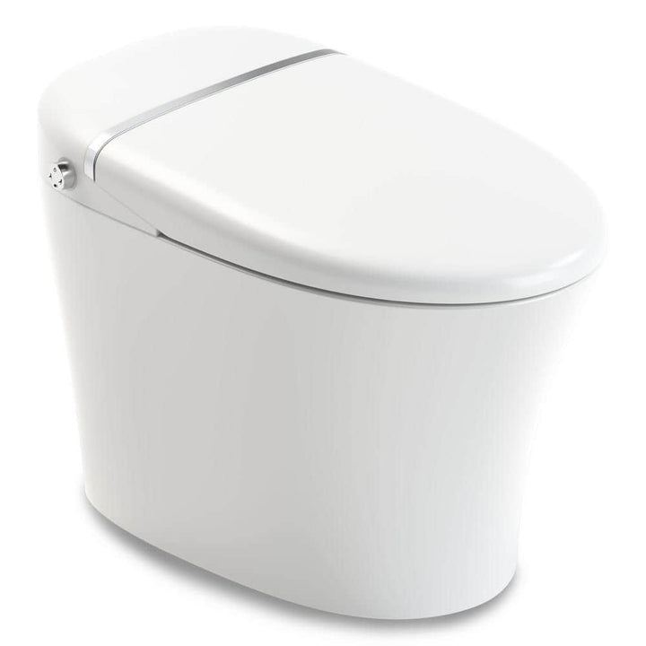 ANZZI ENVO Aura Smart Bidet Toilet with Remote Control, Auto Flush, Heated Seat, and Deodorizer in White