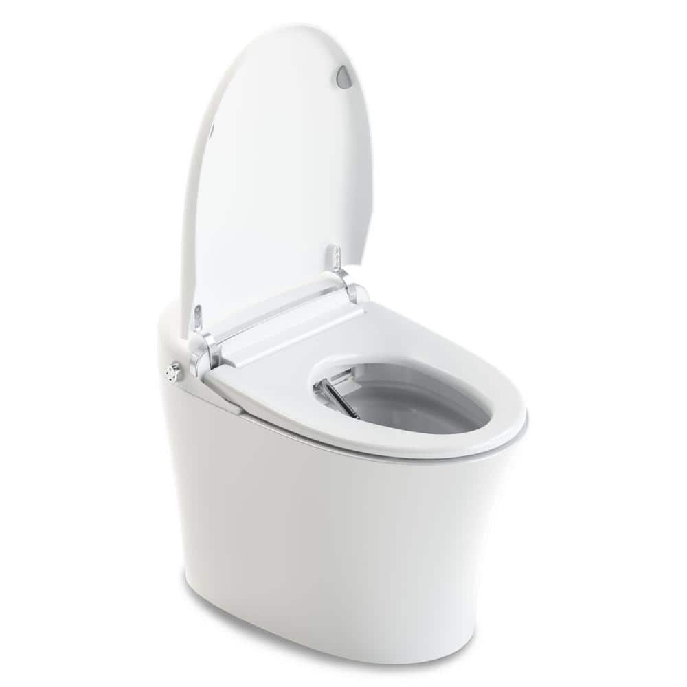 ANZZI ENVO Aura Smart Bidet Toilet with Remote Control, Auto Flush, Heated Seat, and Deodorizer in White