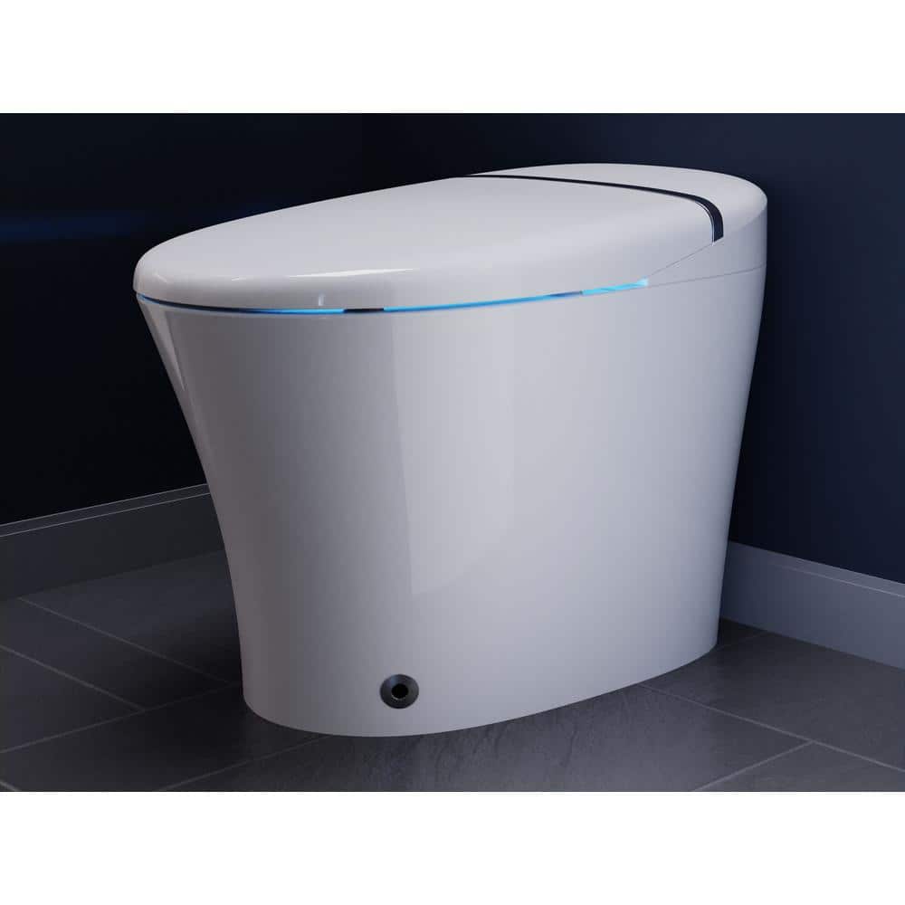 ANZZI ENVO Aura Smart Bidet Toilet with Remote Control, Auto Flush, Heated Seat, and Deodorizer in White