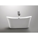 ANZZI Eft 67 in. Acrylic Flatbottom Freestanding Soaking Bathtub with Center Drain in Glossy White